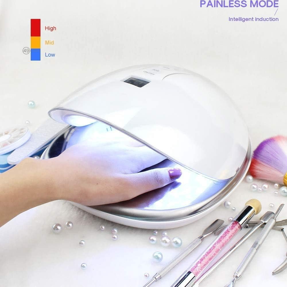 48W UV LED Nail Lamp, Led Nail Light for Gel Nails with 36 Pcs Light Bead, Gel Nail Lamp Quick Curing Nail Gel Polish, Nail Dryer Suitable Salon and Home Use (Color : Pink)