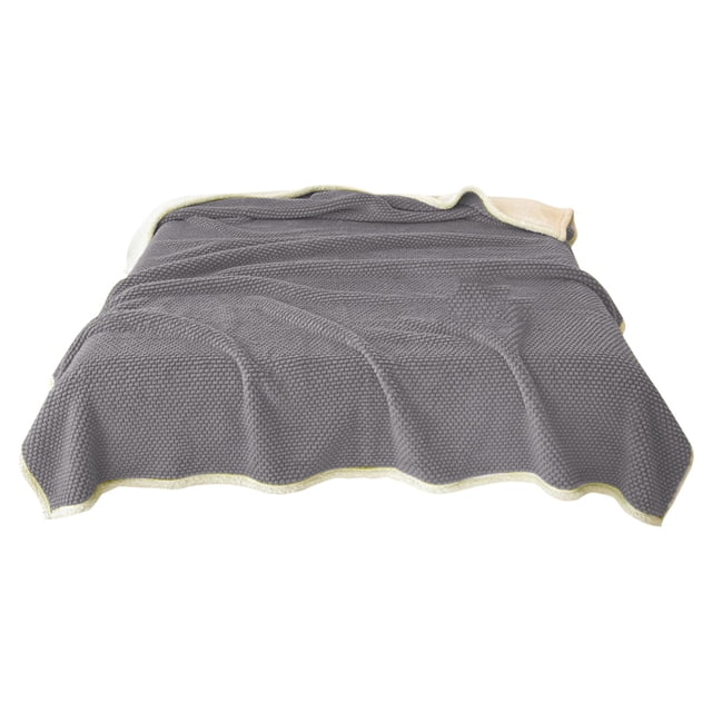 Sofá Cama Sofá Manta de Lana de Flanela Extra Gruesa, Cubierta de Siesta de Oficina de Doble Capa para el Calor, 70.86x78.74In Azul Manta Acogedora para el Campamento de Invierno