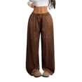 thumbnail image 2 of Womens Leopard Print Pants Wide Leg Lounge Sweatpants Elastic Waist Casual Trousers with Pockets, 2 of 8