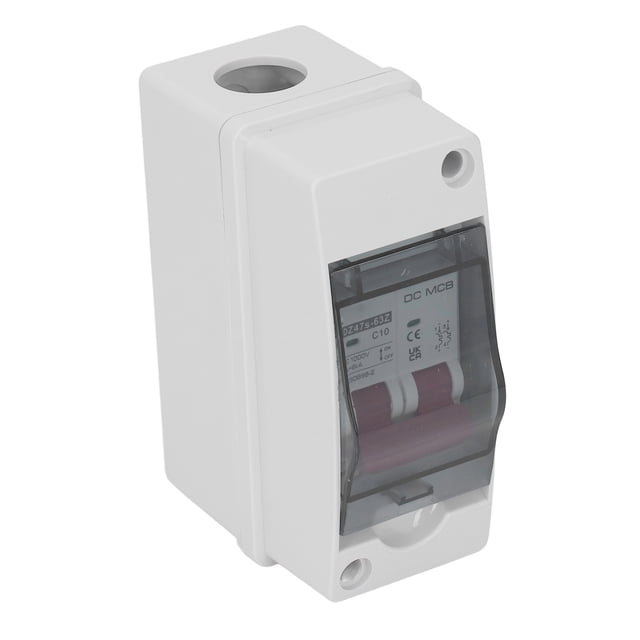 Disyuntor En Miniatura, Interruptor Aislador De CC Fotovoltaico 2P 1000V 10A Pa66 IP65 Impermeable 6000A Capacidad De Ruptura Para De Generación De Energía