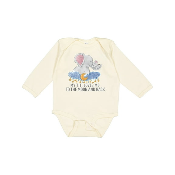 Inktastic My Titi Love Me to the Moon and Back Boys or Girls Long Sleeve Baby Bodysuit
