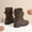 BROWN, variant on BURUDANI Girls Mid-Calf Combat Ankle Lace-Up Boots