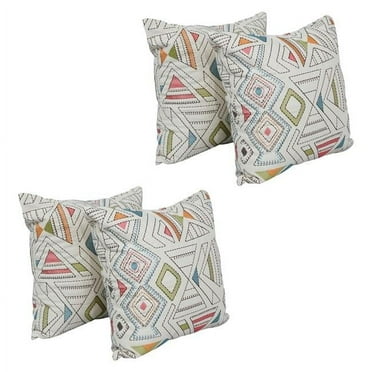 Blazing Needles 9910-S4-ID-074 17 in. Jacquard Throw Pillows with Inserts, Barista Garden - Set of 4
