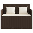 thumbnail image 2 of vidaXL Garden Bench with Cushions Brown Poly Rattan, 2 of 5