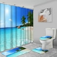 thumbnail image 7 of 4 Pcs Beach Island Shower Curtain Sets with Rugs for Bathroom Decor,Palm Tree Bathroom Shower Curtain Sets,Sand Sea Ocean Bathroom Sets with Shower Curtain and Rugs, 7 of 7