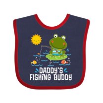 Inktastic Daddys Fishing Buddy Cute Frog Boys or Girls Baby Bib