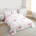 thumbnail image 3 of jejeloiu Pink Bows Ribbon Queen Comforter Set,White Volleyball Pattern Bedding Comforter Set Ball Gamer Reversible 3-Piece, 3 of 8