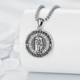 thumbnail image 2 of Patron Saint Necklace Sterling Silver Amulet Medal Pendant Religious Protector Jewelry Gifts for Women Men, 2 of 10