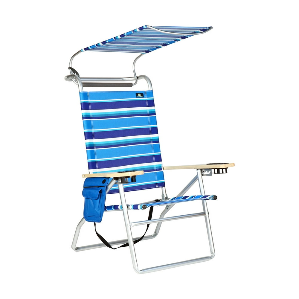 Deluxe 4 Position Aluminum High Beach Chair with Canopy