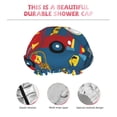 thumbnail image 5 of Kdxio Vehicles Cartoon with Funny Drivers Print Shower Cap for Women,Elastic and Reusable,Double Waterproof Layers Bathing Hat, 5 of 9
