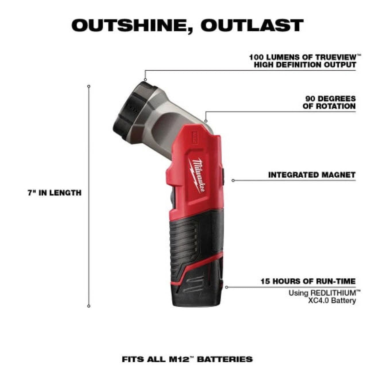 Milwaukee 2498-25 M12 12-Volt Lithium-Ion Cordless Combo Tool Kit (4-Tool) with 1.5 Ah Batteries, Charger, Tool Bag