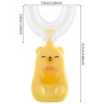 thumbnail image 2 of Cepillo De Dientes En Forma De U Para Niños De 2 A 12 Años Cabezal De Cepillo De Silicona Suave Cepillo De Dientes De Entrenamiento Manual De Limpieza Oral De 360 °, Oso Amarillo De 6 A 12 Años Muyoka Hogar, 2 of 7
