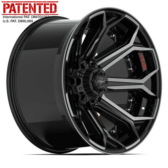 22x12 4PLAY Wheel 8-180 22 Inch 8, Brushed Black for Chevrolet Silverado 2500 HD 2011-2019
