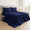 Navy Blue, variant on Embroidered Queen Sheet Set – Double Brushed Microfiber Bedding – Ultra Soft, Wrinkle Fade & Stain Resistant – Deep Pocket Fitted Sheet – 4-Piece White Bed Sheets
