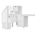 thumbnail image 5 of MODERNLUXE Twin Size Loft Bed with Desk Drawers and Storage Shelves, White, 5 of 14