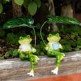 thumbnail image 6 of Gumesh Hand-Painted Frog Resin Garden Statue - 12" Weatherproof Outdoor Figure for Ponds, Flower Pots & Balconies Christmas Ornaments, 6 of 8