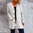 thumbnail image 2 of Aboser Cable Knit Cardigan Sweaters for Women Trendy Open Front Duster Casual Button Down Long Sweater Coats Slouchy Cardigans with Pockets, 2 of 6