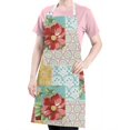 thumbnail image 5 of Pioneer Flower Floral Print Pattern Apron-Garden Aprons for Women with Pockets-Cotton Linen Waterproof Kitchen Cooking Gardening Aprons Adjustable for Kitchen,Cooking,BBQ and Salon 33x27 Inch, 5 of 7