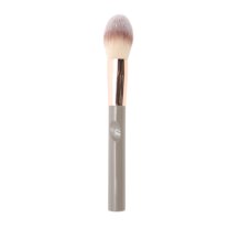 Unique Bargains 1 Pc Durable Blush Brush Light Coffee Color Nylon Hair Aluminum Tube Plastic Handle