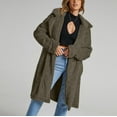 thumbnail image 3 of Women's Warm Winter Turn Down Collar Jacket Long Sleeve Casual Solid Slim Long Coat plus Size Jackets for Women 3x plus Size Lightweight Jackets Tan Jacket Crop Long Sleeve Oversized Jacket, 3 of 4