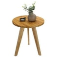 thumbnail image 5 of KWANSHOP Round Side Table Wooden End Table Accent Coffee Table for Living Room Bedroom, Oak 15.7"(Dia) x 17.7"(H), 5 of 9