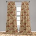 thumbnail image 2 of Autumn Vibes Window Curtains, Fall Themed Grunge Design Bicolored Maple Leaves Pattern Print, Lightweight Decor 2-Panel Set with Rod Pocket, Pair of - 28"x95", Dusk Ruby Pistachio Green, by Ambesonne, 2 of 3
