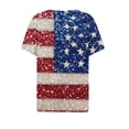thumbnail image 3 of 4th of July Shirts Women V Neck Button Tops Henley Tunic T Shirts 2026 Summer Short Sleeve Tees, 3 of 4