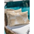 thumbnail image 3 of Outdoor Pillows Waterproof, Beige Palm Leaves Throw Pillows with Inserts Included, Summer Botanical Tropical Plants Indoor Outdoor Decorative Lumbar Pillow for Bed/Couch/Patio 12"x20", 1Pcs, 3 of 8