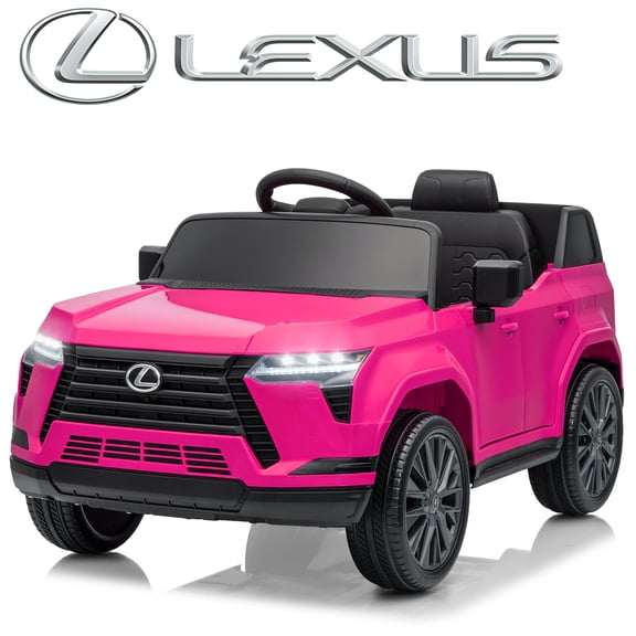 UBesGoo Licensed Lexus 24V Powered Ride on Car Toy for Kids, Electric Car with Remote Control, LED Lights, Bluetooth, Age 3 , Pink
