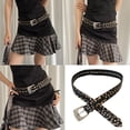 thumbnail image 2 of Weflink Edgy Rivets Waistband Leopard Pattern PU Belt Retro 2000s Punk Rock Waist Cincher Accessory for Jeans and Dresses, 2 of 14