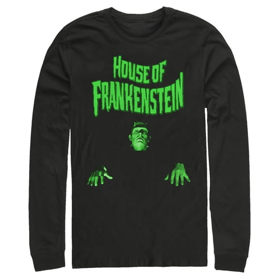 Men's Universal Monsters House of Frankenstein Creation  Long Sleeve Shirt Black Large