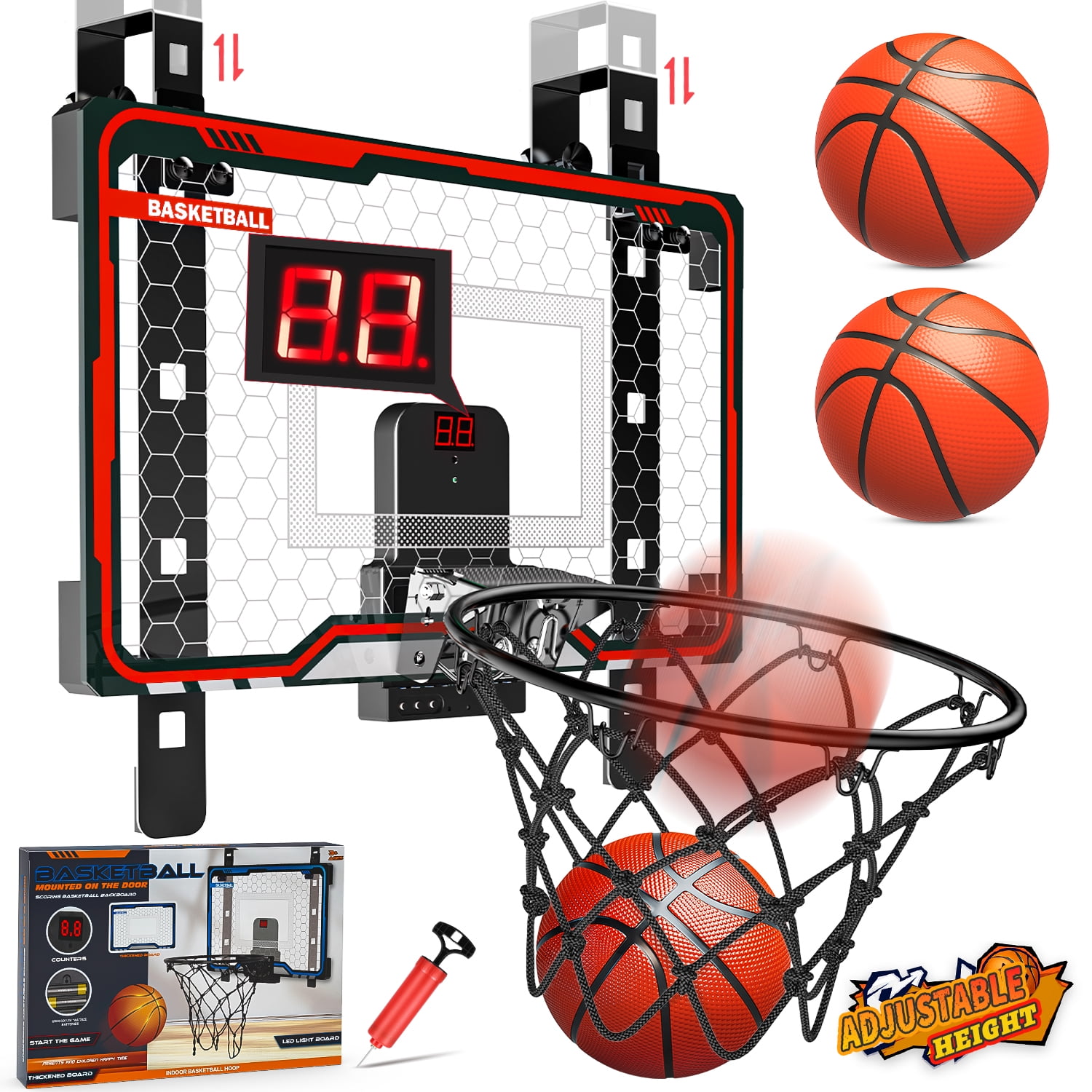 AND1 Over the Door Mini Basketball Hoop- 18”x12” with Office AND1 Over the Door Mini Basketball Hoop- 18”x12” with Office