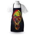thumbnail image 3 of Skull Apron Artistic Colorful Hand Drawn Skull Illustration with Abstract Flowers Creative Motifs, Unisex Kitchen Bib Apron with Adjustable Neck for Cooking Baking Gardening, Multicolor, by Ambesonne, 3 of 3