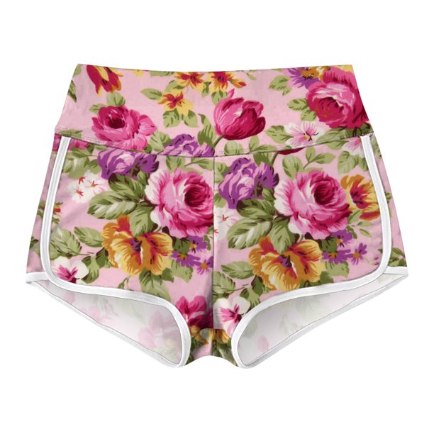 Gibobby Short Deportivo Cintura Strethcy Sport Mujeres Leggings Yoga High Stretch Printing Pantalones cortos Pantalones de yoga(Vino, M)