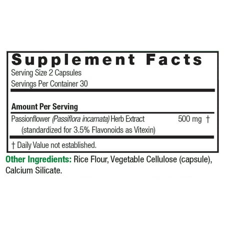 Nature's Answer Passion Flower Standardized Capsules, 60 Ct