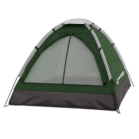 Wakeman Outdoors 2 Person Camping Tent with Rain Fly and Carry Bag for Camp Festivals or Beach  Green