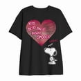 thumbnail image 1 of Playera Snoopy para Mujer, Cuello Redondo Manga Corta Negro Talla M, 1 of 4