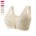thumbnail image 1 of Front Close Button Cotton Bras For Older Women No Wire, Buckle Bra, Large Size Bra, 1 of 5