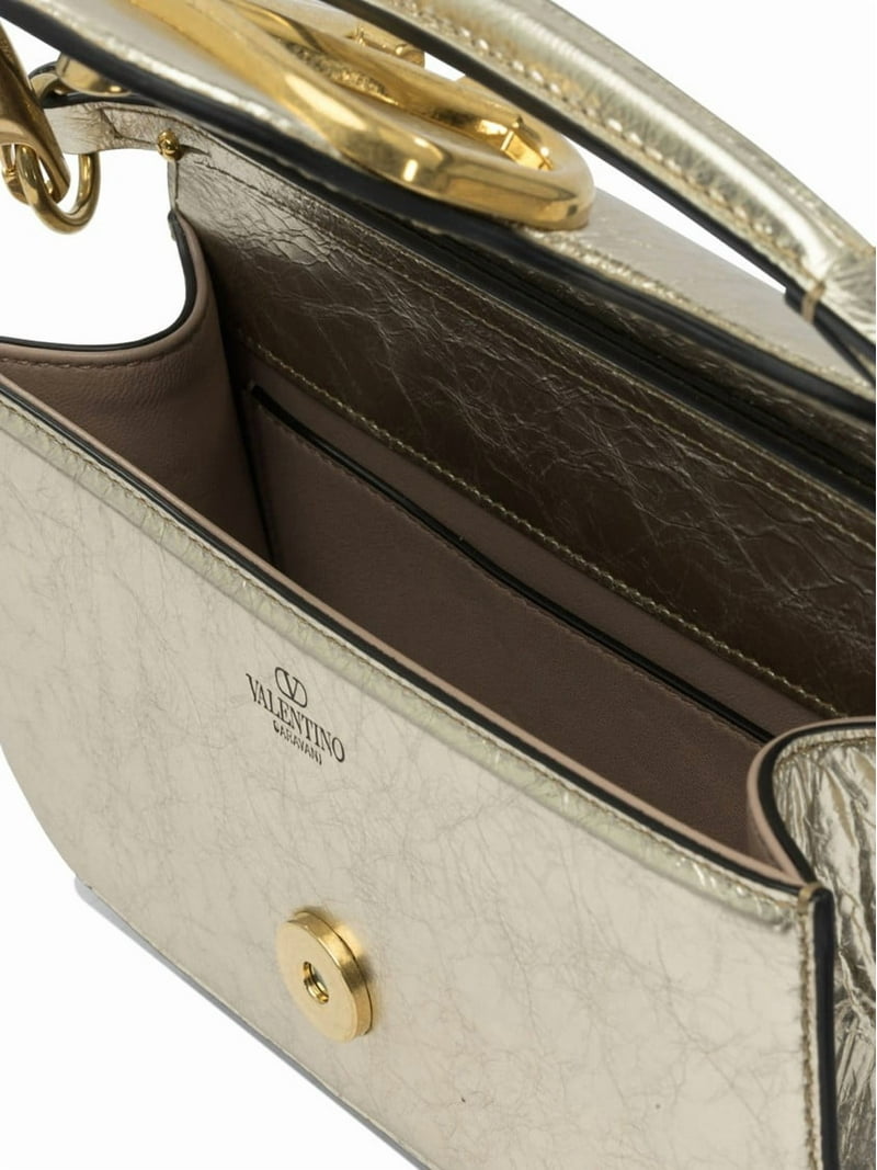 Valentino Garavani Women's Crinkled Metallic Gold Shoulder Bag
