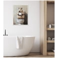 thumbnail image 2 of Kate and Laurel Capybara Angled Holding Toilet Paper Roll Toilet Bathroom Art Framed Canvas Wall Art by The Creative Bunch Studio 18 x 24 Sylvie Beaded White, Whimsical, Animals, Bathroom, Humor Art, 2 of 8