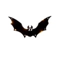 thumbnail image 3 of Light Up Bat Hanging Sign Halloween Decor, Warm LED String Lights Bat Door Hanging Ornament, Battery Operated Spooky Bat Wall Pendant For Front Door Indoor Halloween Party Atmosphere Decor, 3 of 8