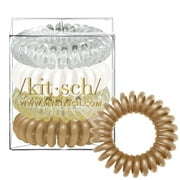 Kitsch Spiral Hair Ties, Coiled Hair Ties, 4 Ct, Gold