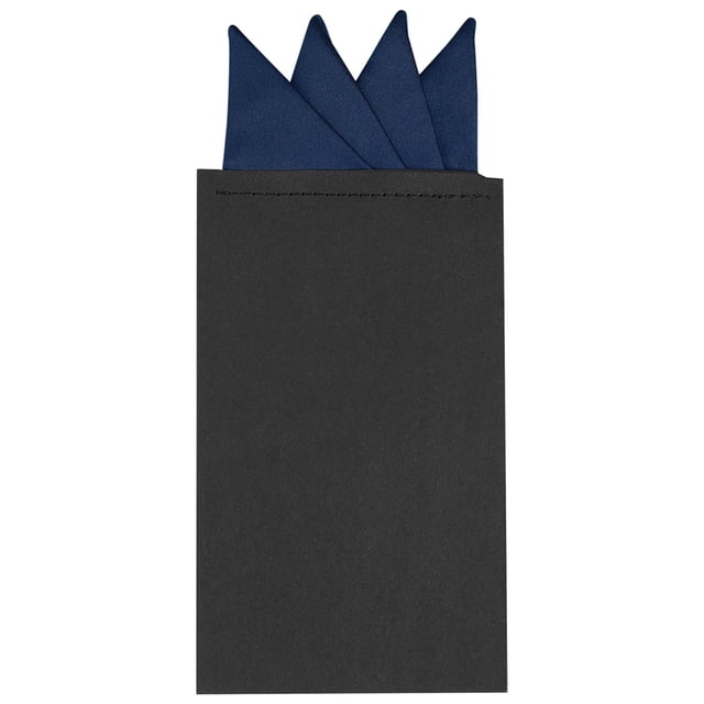 INSPIRE CHIC Men's Pocket Squares PreFolded Triangles On Card Suit Handkerchief Navy Blue One Size