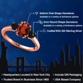 thumbnail image 2 of Gem Stone King 1.94 Ct Oval Red Garnet Black Onyx 18K Rose Gold Plated Silver Ring, 2 of 6