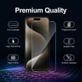thumbnail image 2 of 3Pack Screen Protector for iPhone 15 Pro 9H Hardness Screen Protector Tempered Glass for iPhone 15 Pro (6.1 Inch) - Ultra HD Screen Guard Saver Shield Film, 2 of 8