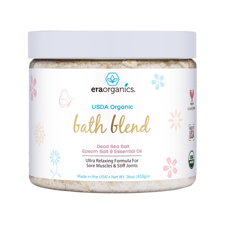 Era Organics Relaxing Bath Salts & Essential Oils – Extra Soothing Spa Quality Epsom Salt, Dead Sea Salt & Essential Oil Blend for Sore Muscles, Swollen Feet, Sitz Bath for Hemorrhoids Help & More