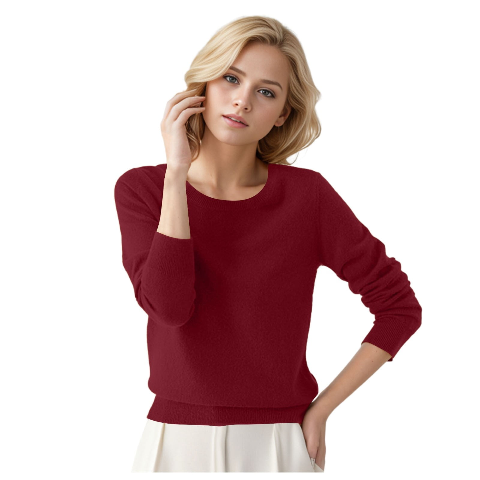 Wyzesi Sweater Plus Size 4Xl Women'S Round Neck Pullover Sweater