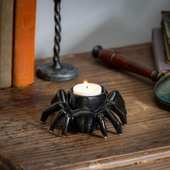 Ceramic Halloween Spider Tealight Candle Holder