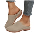 thumbnail image 1 of Women's Platform Wedge Sandals Closed Toe Breathable Mules Comfortable Garden Clogs Non Slip Work Shoes Brown Size 8.5, 1 of 6