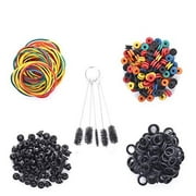 Tattoo Machine Parts - Yuelong 405pcs Silicone Tattoo Machine Parts Tattoo O-rings Tattoo Rubber Bands Tattoo Colorful Grommets Tattoo Nipples & Cleaning Brush Set for Tattoo Machine G